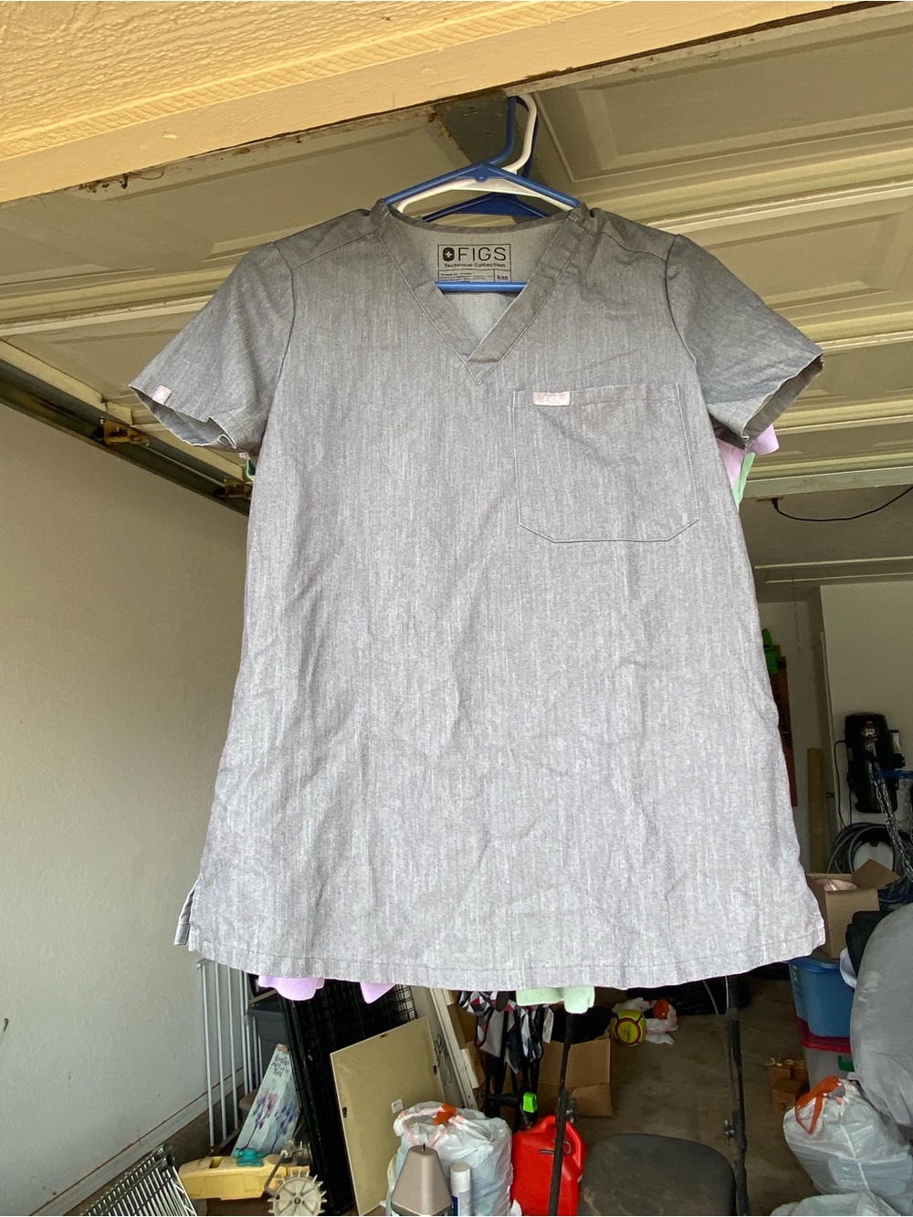 Figs Women's Gray Scrub Top